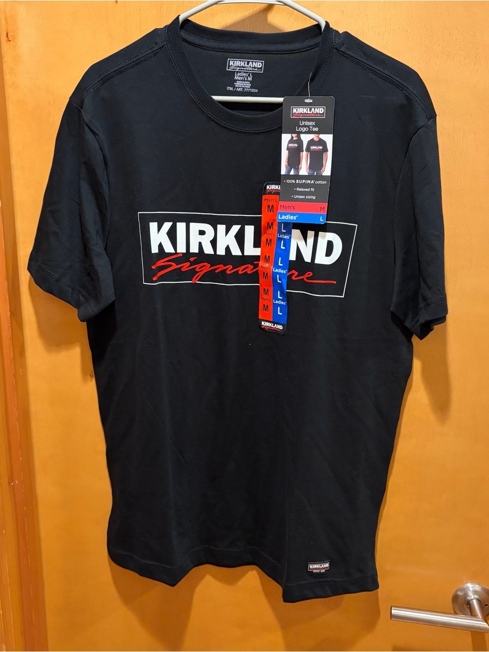 Kirkland Signature Men’s M women’s L unisex Black Logo Tee Costco